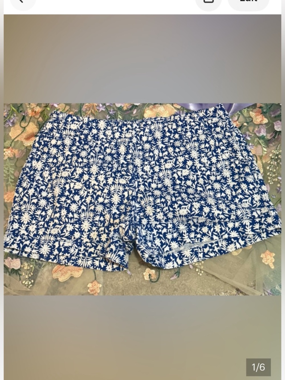 Vineyard Vines Blue and White Floral Print Shorts - Picture 3 of 7